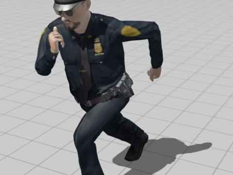 लो पॉली पुलिस ऑफिसर 3डी कैरेक्टर गेम रेडी रिग्ड एनिमेटेड यूनिटी अनरियल ब्लेंडर 3D मॉडल