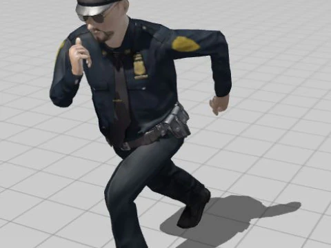 Low Poly Police Officer 3D Character Game Ready Rigged Animated Unity Unreal Blender 3D Model