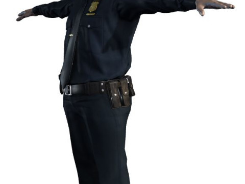 लो पॉली पुलिस ऑफिसर 3डी कैरेक्टर गेम रेडी रिग्ड एनिमेटेड यूनिटी अनरियल ब्लेंडर 3D मॉडल