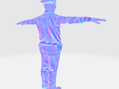 लो पॉली पुलिस ऑफिसर 3डी कैरेक्टर गेम रेडी रिग्ड एनिमेटेड यूनिटी अनरियल ब्लेंडर 3D मॉडल