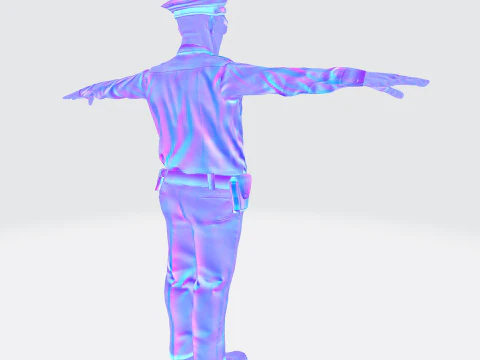 Low Poly Police Officer 3D Character Game Ready Rigged Animated Unity Unreal Blender 3D Model