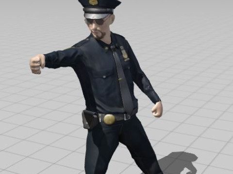 लो पॉली पुलिस ऑफिसर 3डी कैरेक्टर गेम रेडी रिग्ड एनिमेटेड यूनिटी अनरियल ब्लेंडर 3D मॉडल