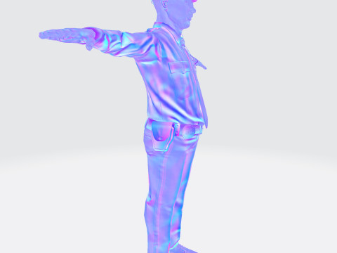 लो पॉली पुलिस ऑफिसर 3डी कैरेक्टर गेम रेडी रिग्ड एनिमेटेड यूनिटी अनरियल ब्लेंडर 3D मॉडल