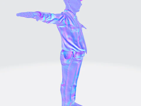 Low Poly Police Officer 3D Character Game Ready Rigged Animated Unity Unreal Blender 3D Model