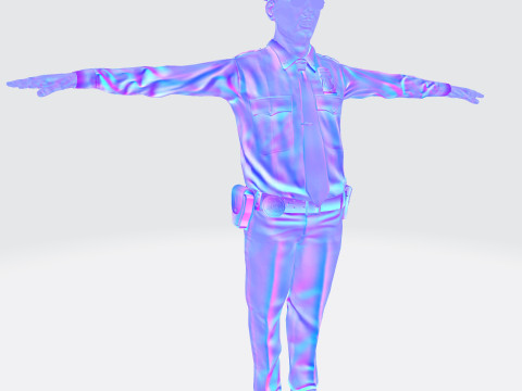 लो पॉली पुलिस ऑफिसर 3डी कैरेक्टर गेम रेडी रिग्ड एनिमेटेड यूनिटी अनरियल ब्लेंडर 3D मॉडल