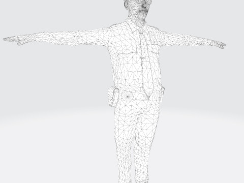 लो पॉली पुलिस ऑफिसर 3डी कैरेक्टर गेम रेडी रिग्ड एनिमेटेड यूनिटी अनरियल ब्लेंडर 3D मॉडल