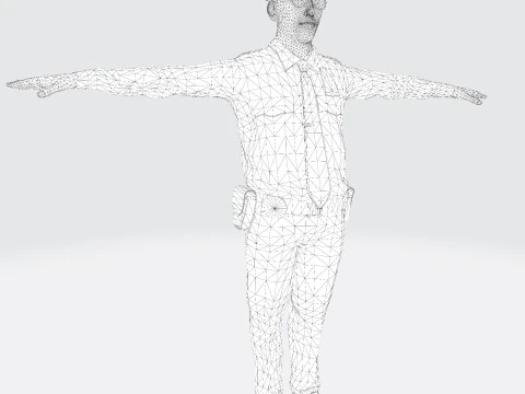 Low Poly Police Officer 3D Character Game Ready Rigged Animated Unity Unreal Blender 3D Model