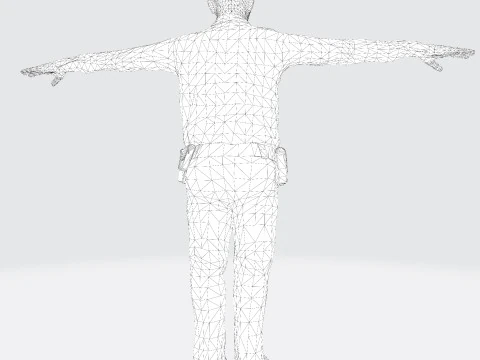 Low Poly Police Officer 3D Character Game Ready Rigged Animated Unity Unreal Blender 3D Model