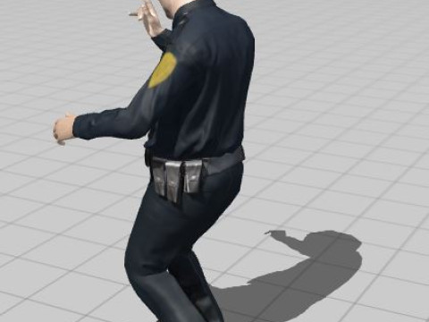 लो पॉली पुलिस ऑफिसर 3डी कैरेक्टर गेम रेडी रिग्ड एनिमेटेड यूनिटी अनरियल ब्लेंडर 3D मॉडल