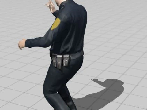 Low Poly Police Officer 3D Character Game Ready Rigged Animated Unity Unreal Blender 3D Model