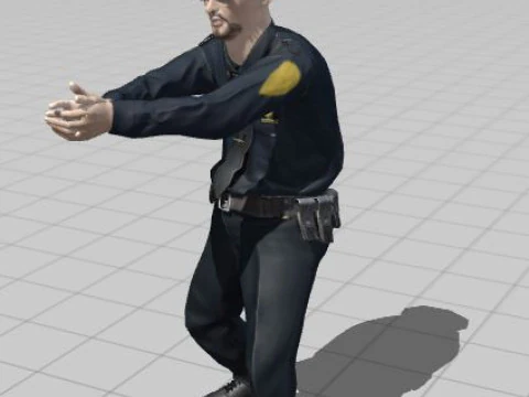 Low Poly Police Officer 3D Character Game Ready Rigged Animated Unity Unreal Blender 3D Model