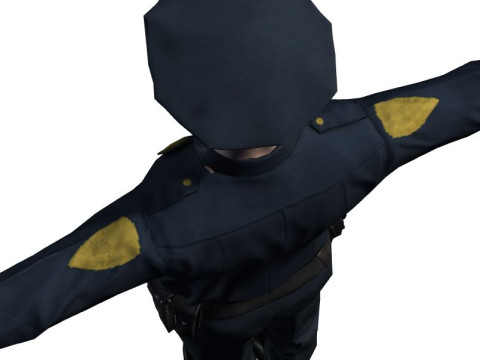 लो पॉली पुलिस ऑफिसर 3डी कैरेक्टर गेम रेडी रिग्ड एनिमेटेड यूनिटी अनरियल ब्लेंडर 3D मॉडल