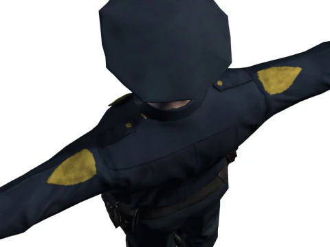 Low Poly Police Officer 3D Character Game Ready Rigged Animated Unity Unreal Blender 3D Model