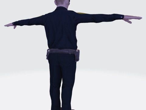 लो पॉली पुलिस ऑफिसर 3डी कैरेक्टर गेम रेडी रिग्ड एनिमेटेड यूनिटी अनरियल ब्लेंडर 3D मॉडल