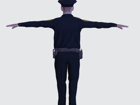 लो पॉली पुलिस ऑफिसर 3डी कैरेक्टर गेम रेडी रिग्ड एनिमेटेड यूनिटी अनरियल ब्लेंडर 3D मॉडल