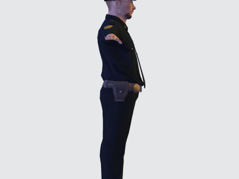 लो पॉली पुलिस ऑफिसर 3डी कैरेक्टर गेम रेडी रिग्ड एनिमेटेड यूनिटी अनरियल ब्लेंडर 3D मॉडल