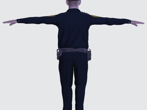 लो पॉली पुलिस ऑफिसर 3डी कैरेक्टर गेम रेडी रिग्ड एनिमेटेड यूनिटी अनरियल ब्लेंडर 3D मॉडल