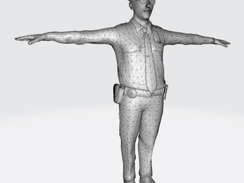 लो पॉली पुलिस ऑफिसर 3डी कैरेक्टर गेम रेडी रिग्ड एनिमेटेड यूनिटी अनरियल ब्लेंडर 3D मॉडल