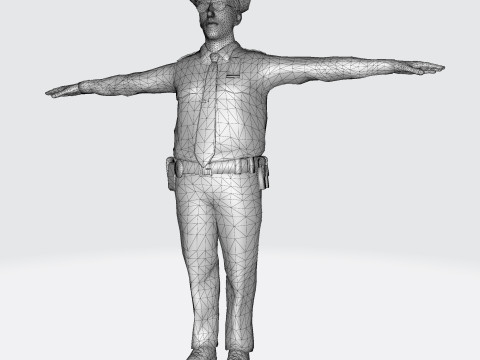 लो पॉली पुलिस ऑफिसर 3डी कैरेक्टर गेम रेडी रिग्ड एनिमेटेड यूनिटी अनरियल ब्लेंडर 3D मॉडल