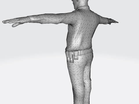 लो पॉली पुलिस ऑफिसर 3डी कैरेक्टर गेम रेडी रिग्ड एनिमेटेड यूनिटी अनरियल ब्लेंडर 3D मॉडल