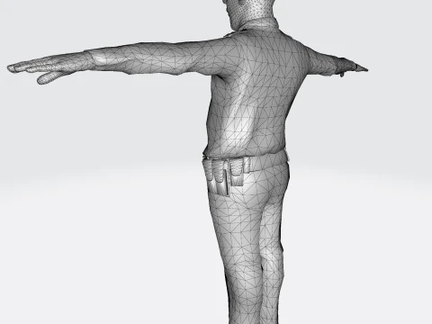 Low Poly Police Officer 3D Character Game Ready Rigged Animated Unity Unreal Blender 3D Model