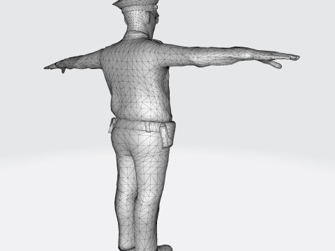 लो पॉली पुलिस ऑफिसर 3डी कैरेक्टर गेम रेडी रिग्ड एनिमेटेड यूनिटी अनरियल ब्लेंडर 3D मॉडल