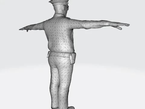 Low Poly Police Officer 3D Character Game Ready Rigged Animated Unity Unreal Blender 3D Model