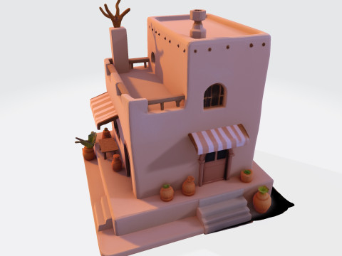 Desert Oasis Home 3D Model