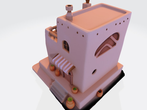 Desert Oasis Home 3D Model
