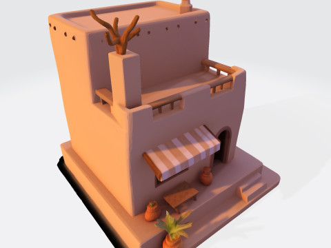 Desert Oasis Home 3D Model
