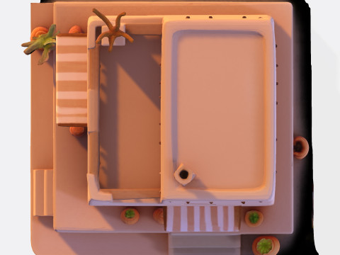 Desert Oasis Home 3D Model