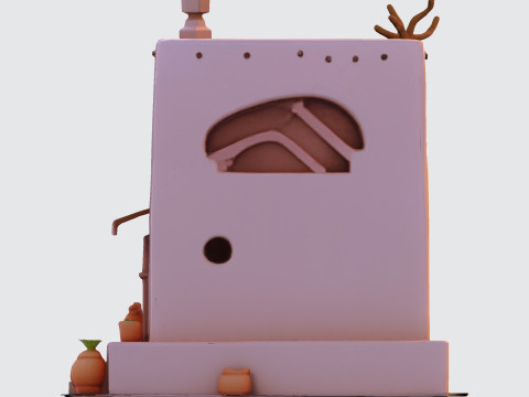 Desert Oasis Home 3D Model