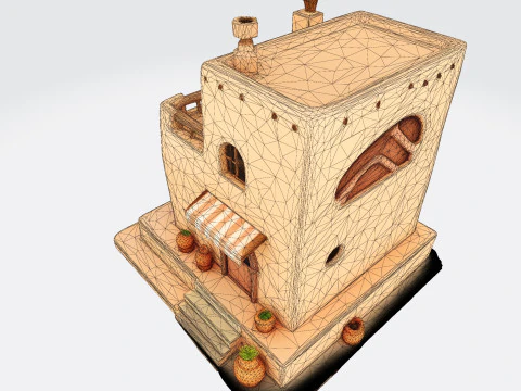 Desert Oasis Home 3D Model