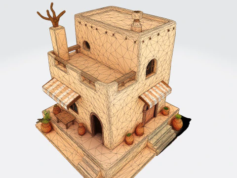 Desert Oasis Home 3D Model
