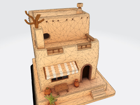 Desert Oasis Home 3D Model