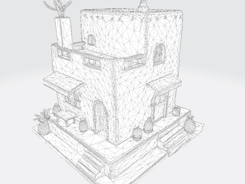 Desert Oasis Home 3D Model