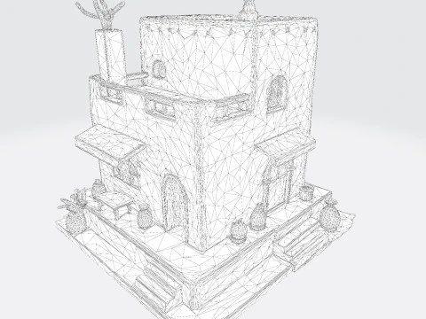 Desert Oasis Home 3D Model