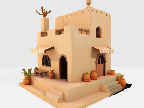 Desert Oasis Home 3D Model