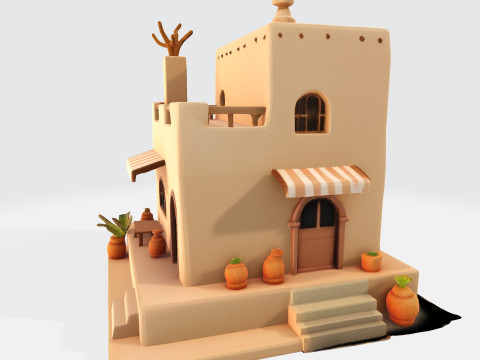 Desert Oasis Home 3D Model