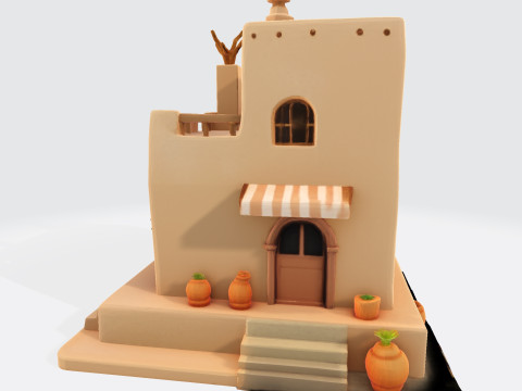 Desert Oasis Home 3D Model