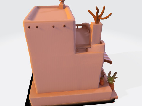 Desert Oasis Home 3D Model