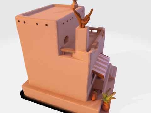 Desert Oasis Home 3D Model
