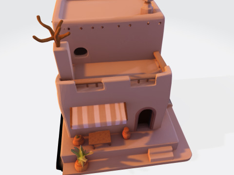 Desert Oasis Home 3D Model