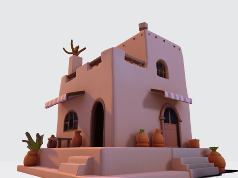 Desert Oasis Home 3D Model