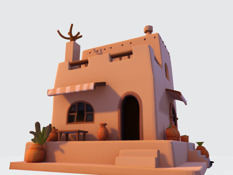 Desert Oasis Home 3D Model