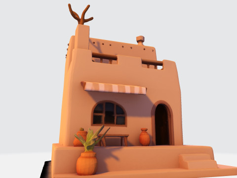 Desert Oasis Home 3D Model