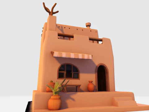 Desert Oasis Home 3D Model