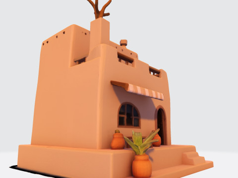 Desert Oasis Home 3D Model