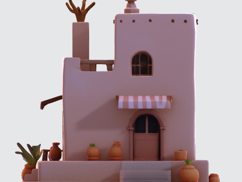 Desert Oasis Home 3D Model