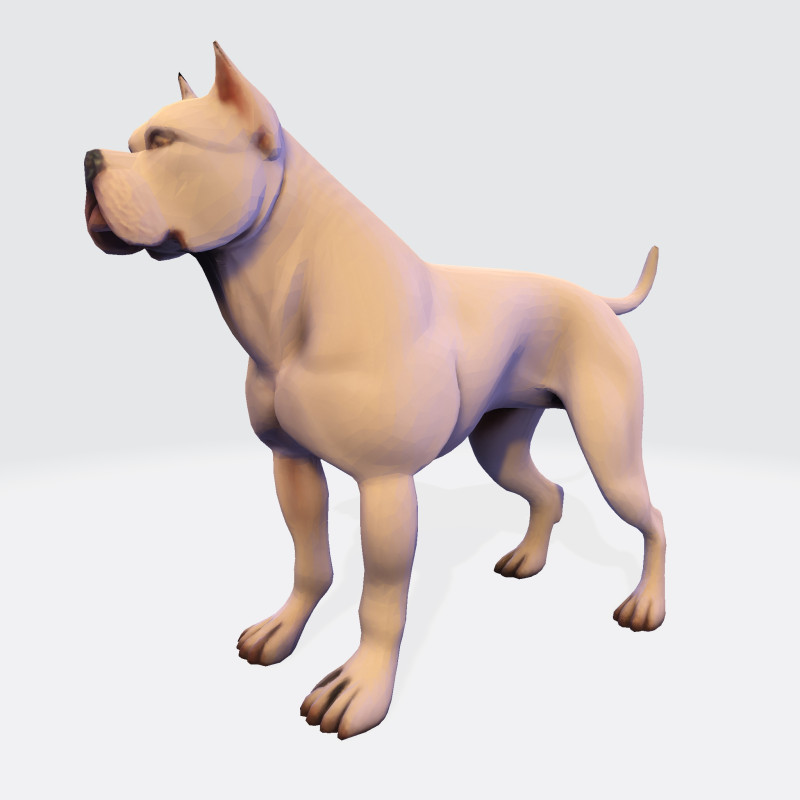 Dog Argentin Rig-Ready Low-Poly with Texture for Animation Games 3D Printing 3D मॉडल .c4d .max .obj .3ds .fbx .stl .blend